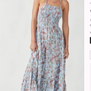 FREE PEOPLE Heat Wave Printed Maxi / Robins Egg Combo Small NWT